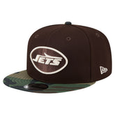 New York Jets Adult Burnt Wood Camo 9FIFTY Snapback Hat - Dark Brown for sale