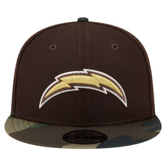 Los Angeles Chargers Adult Burnt Wood Camo 9FIFTY Snapback Hat - Dark Brown on sale