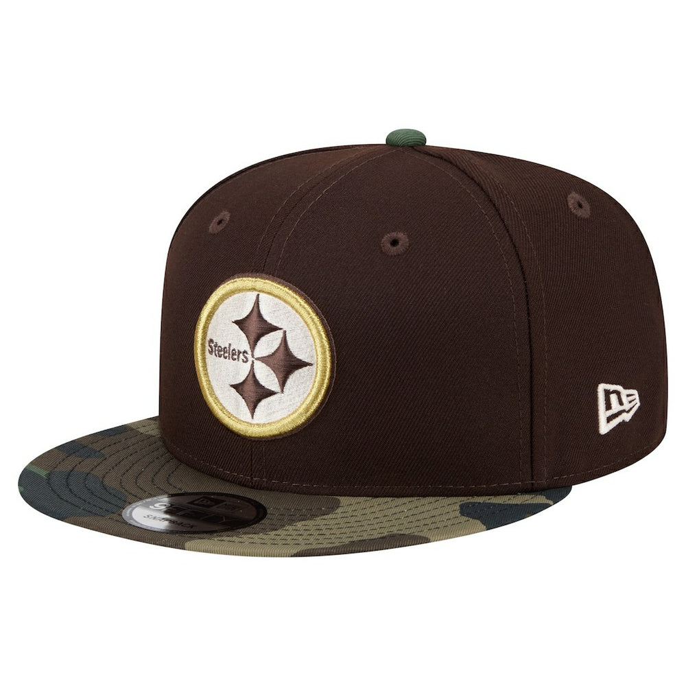 Pittsburgh Steelers Adult Burnt Wood Camo 9FIFTY Snapback Hat - Dark Brown sale