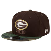 Green Bay Packers Adult Burnt Wood Camo 9FIFTY Snapback Hat - Dark Brown discount