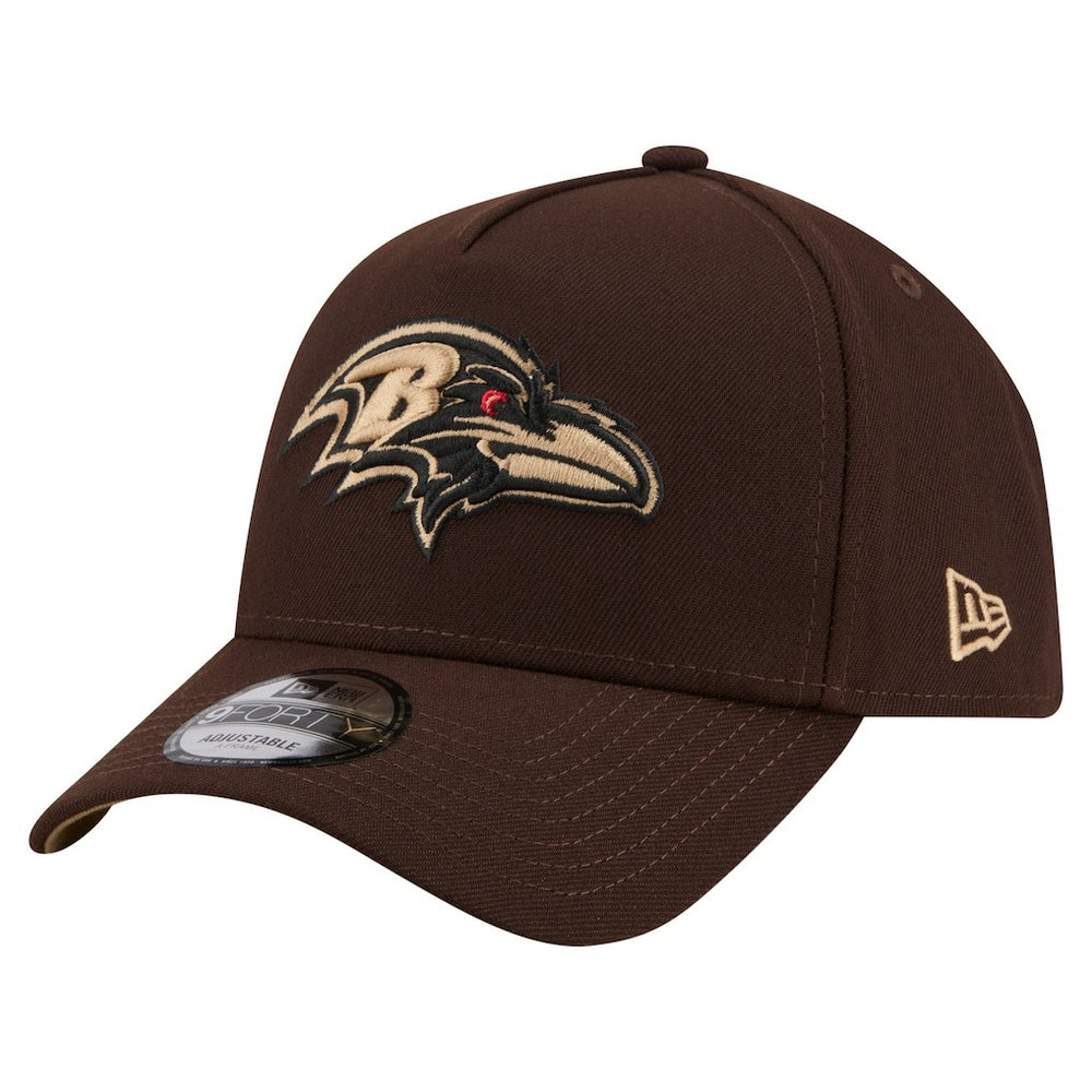 Baltimore Ravens New Era Burnt Wood A-Frame 9FORTY Adjustable Hat - Dark Brown sale
