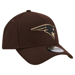 New England Patriots New Era Burnt Wood A-Frame 9FORTY Adjustable Hat - Dark Brown cheap