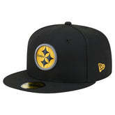 Pittsburgh Steelers New Era Color Pop 59FIFTY Fitted Hat - Black on sale