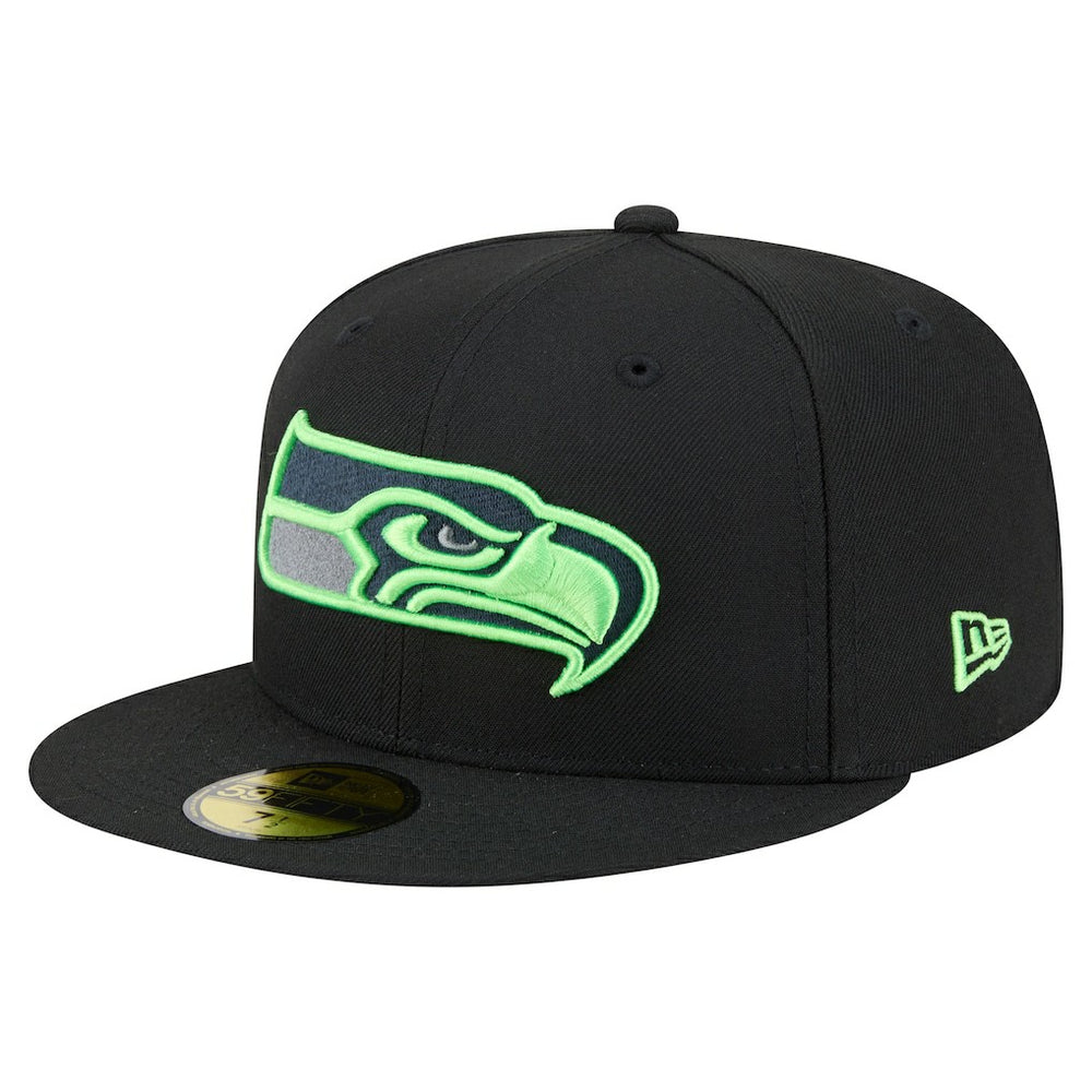 Seattle Seahawks New Era Color Pop 59FIFTY Fitted Hat - Black cheap
