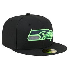 Seattle Seahawks New Era Color Pop 59FIFTY Fitted Hat - Black cheap