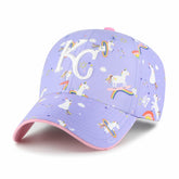 Kansas City Royals Girls Youth Unicorn Clean Up Adjustable Hat Lavender