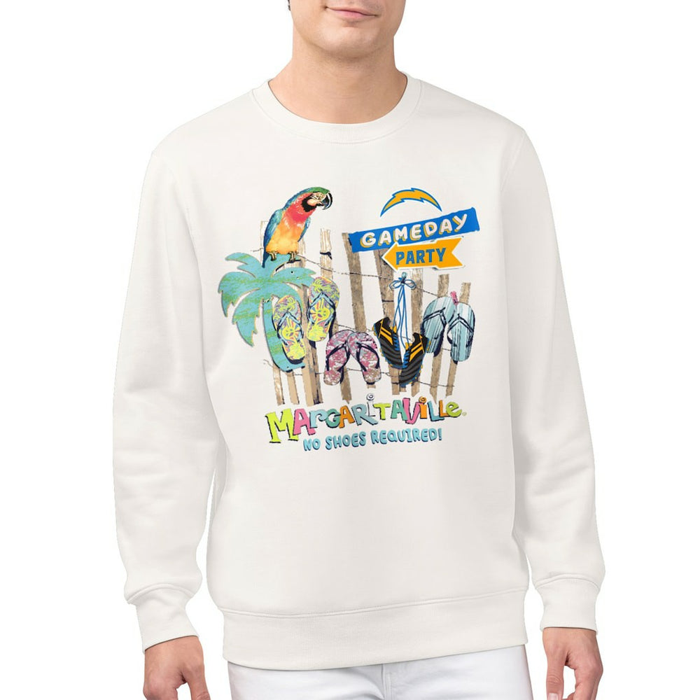Los Angeles Chargers Margaritaville Gameday Party Fleece Sweatshirt - Cream on sale