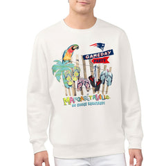 New England Patriots Margaritaville Gameday Party Fleece Sweatshirt - Cream outlet