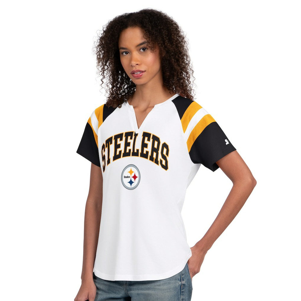 Pittsburgh Steelers Starter Women's Game On Notch Neck T-Shirt - White sale