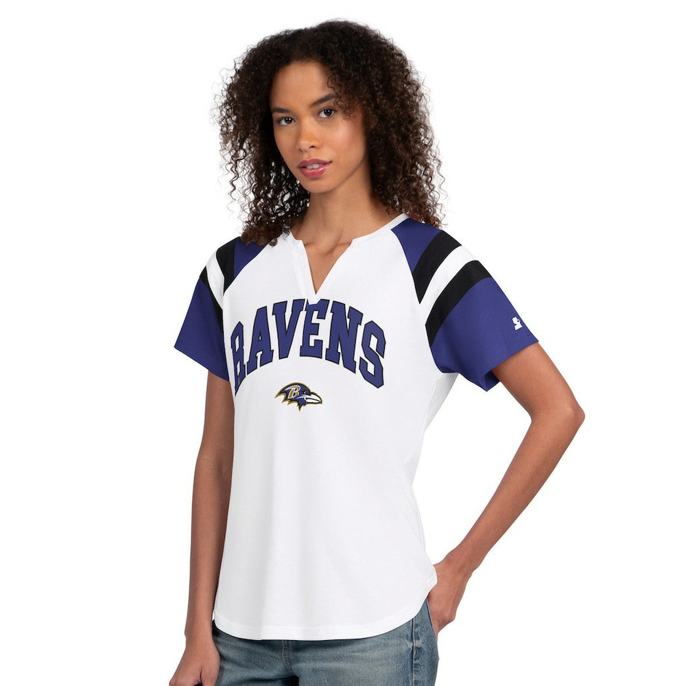 Baltimore Ravens Starter Women's Game On Notch Neck T-Shirt - White sale