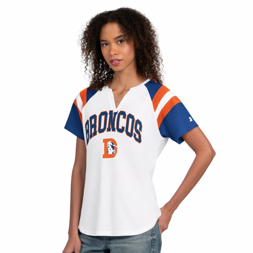 Denver Broncos Starter Women's Game On Notch Neck T-Shirt - White for sale