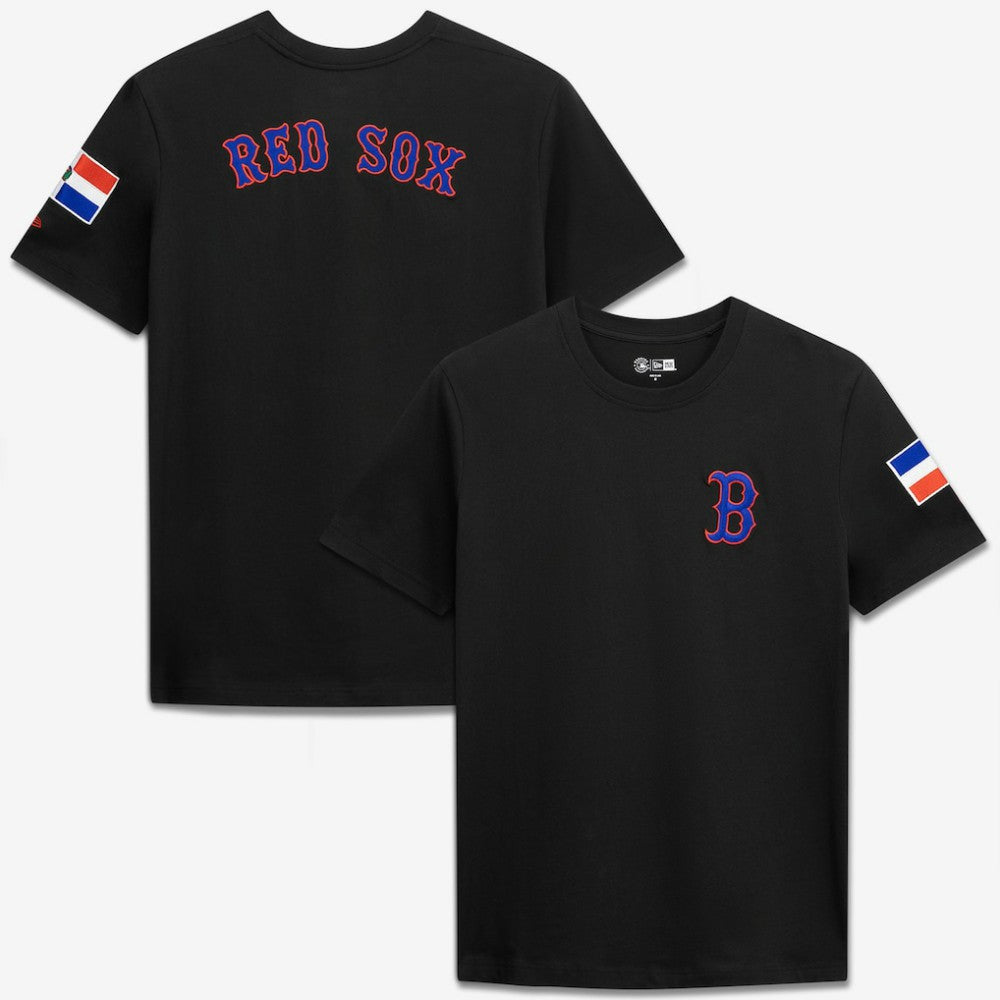 Boston Red Sox Dominican Republic Country Flag T-Shirt Black