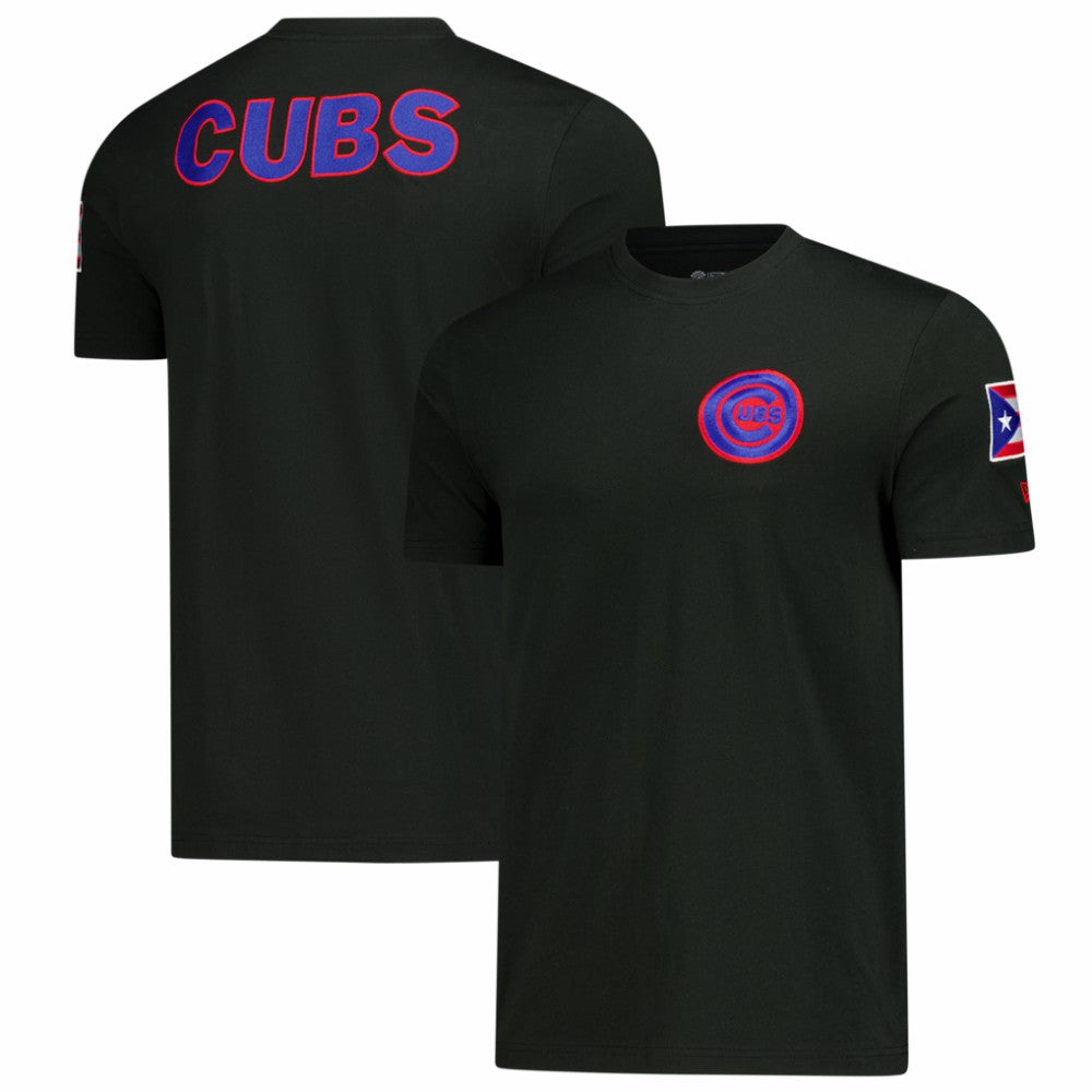 Chicago Cubs Puerto Rico Country Flag T-Shirt Black