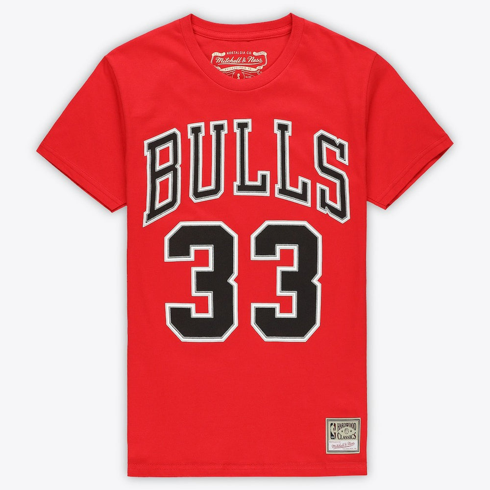 Scottie Pippen Chicago Bulls Unisex Hardwood Classics Name & Number T-Shirt sale - Red outlet