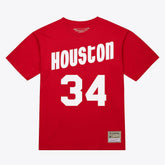 Hakeem Olajuwon Houston Rockets Unisex Hardwood Classics Name & Number T-Shirt sale - Red on sale