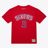 Allen Iverson Philadelphia 76ers Unisex Hardwood Classics Name & Number T-Shirt - Red sale