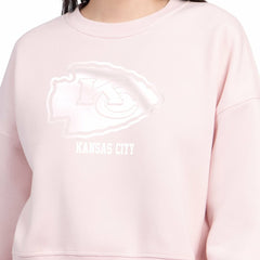 Kansas City Chiefs Starter Women's Travel Pastels Boxy Fleece Sweatshirt - Light Pink outlet