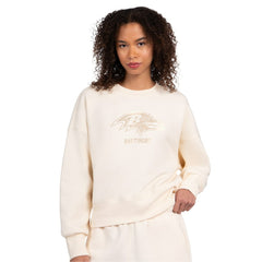 Baltimore Ravens Starter Women's Travel Pastels Boxy Fleece Sweatshirt - Cream on sale