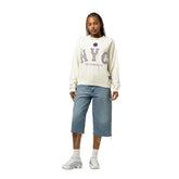 New York Mets Women's Premium Oversized Crewneck Sweatshirt Cream