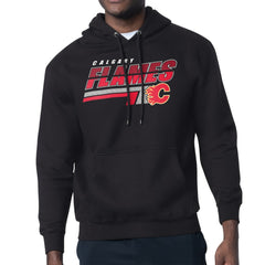 Calgary Flames Starter Logo Push Fleece Hoodie - Black Hoodies