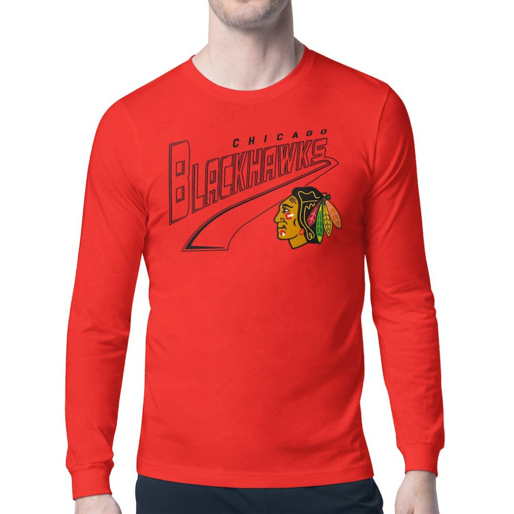 Chicago Blackhawks Starter Modern Tailsweep Long Sleeve T-Shirt - Red T-shirts