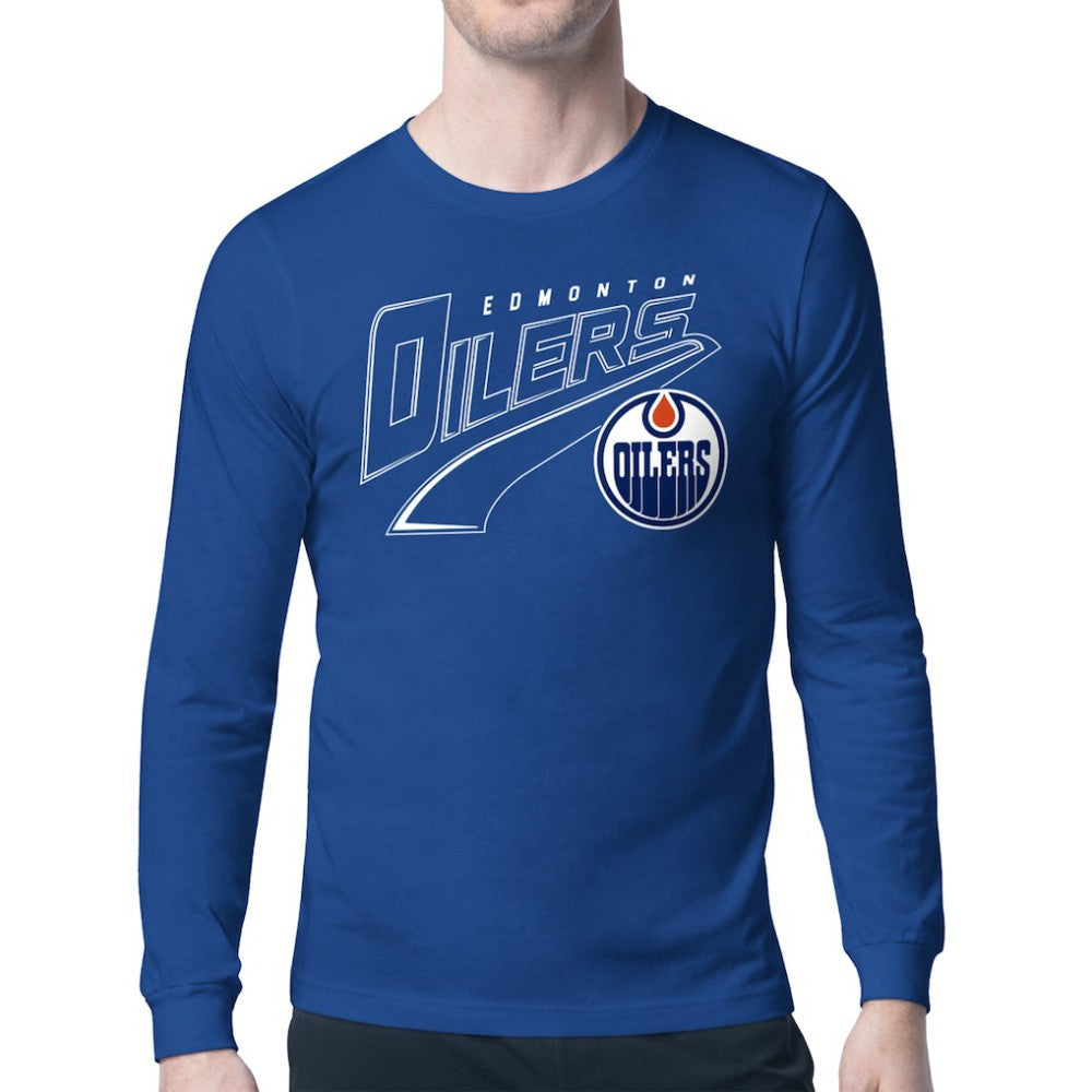 Edmonton Oilers Starter Modern Tailsweep Long Sleeve T-Shirt - Royal T-shirts