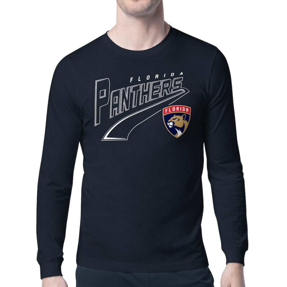 Florida Panthers Starter Modern Tailsweep Long Sleeve T-Shirt - Navy T-shirts