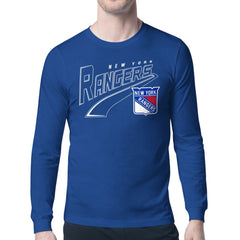 New York Rangers Starter Modern Tailsweep Long Sleeve T-Shirt - Blue T-shirts