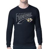 Nashville Predators Starter Modern Tailsweep Long Sleeve T-Shirt - Navy T-shirts