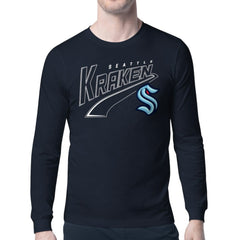 Seattle Kraken Starter Modern Tailsweep Long Sleeve T-Shirt - Deep Sea Blue T-shirts