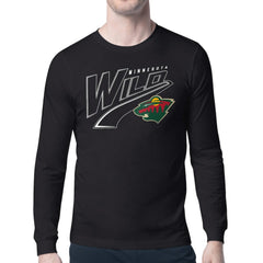 Minnesota Wild Starter Modern Tailsweep Long Sleeve T-Shirt - Black T-shirts