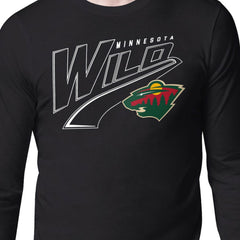 Minnesota Wild Starter Modern Tailsweep Long Sleeve T-Shirt - Black T-shirts