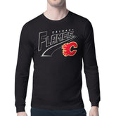 Calgary Flames Starter Modern Tailsweep Long Sleeve T-Shirt - Black T-shirts