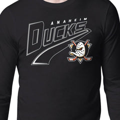 Anaheim Ducks Starter Modern Tailsweep Long Sleeve T-Shirt - Black T-shirts