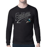 San Jose Sharks Starter Modern Tailsweep Long Sleeve T-Shirt - Black T-shirts