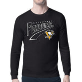 Pittsburgh Penguins Starter Modern Tailsweep Long Sleeve T-Shirt - Black T-shirts