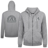 Arizona Diamondbacks Levelwear Podium Chenille Logo Full-Zip Hoodie Heather Gray