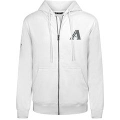 Arizona Diamondbacks Levelwear Podium Chenille Logo Full-Zip Hoodie White