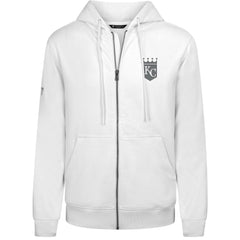 Kansas City Royals Levelwear Podium Chenille Logo Full-Zip Hoodie White