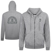 Kansas City Royals Levelwear Podium Chenille Logo Full-Zip Hoodie Heather Gray