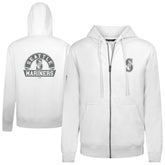 Seattle Mariners Levelwear Podium Banner Arch Full-Zip Hoodie White