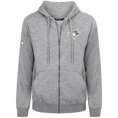 Toronto Blue Jays Levelwear Podium Banner Arch Full-Zip Hoodie Heather Gray