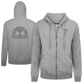 Philadelphia Phillies Levelwear Podium Banner Arch Full-Zip Hoodie Heather Gray