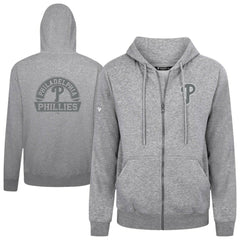 Philadelphia Phillies Levelwear Podium Banner Arch Full-Zip Hoodie Heather Gray