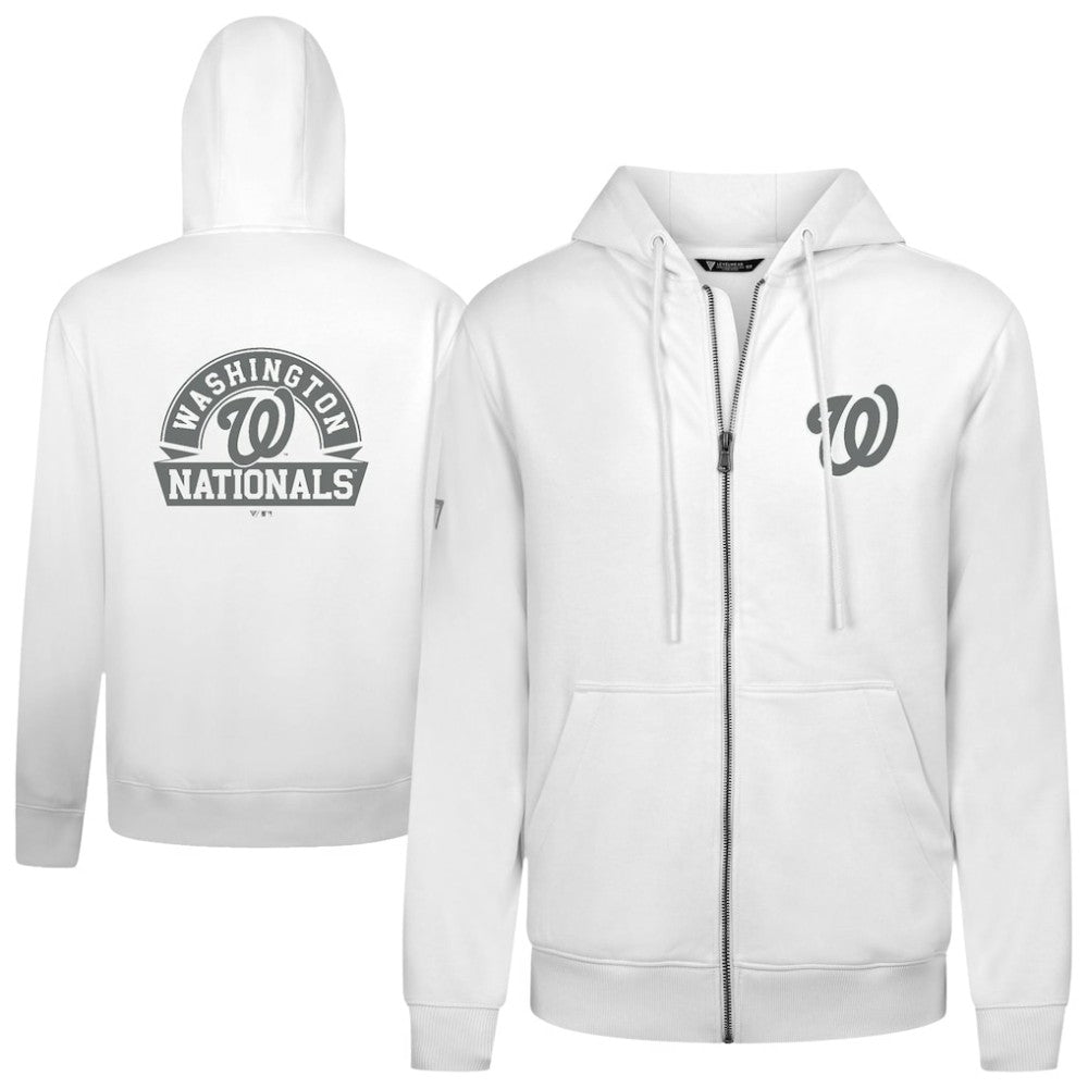 Washington Nationals Levelwear Podium Banner Arch Full-Zip Hoodie White