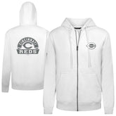 Cincinnati Reds Levelwear Podium Banner Arch Full-Zip Hoodie White