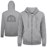 San Diego Padres Levelwear Podium Banner Arch Full-Zip Hoodie Heather Gray