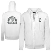 Detroit Tigers Levelwear Podium Banner Arch Full-Zip Hoodie White