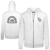 Tampa Bay Rays Levelwear Podium Banner Arch Full-Zip Hoodie White