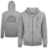 Minnesota Twins Levelwear Podium Banner Arch Full-Zip Hoodie Heather Gray